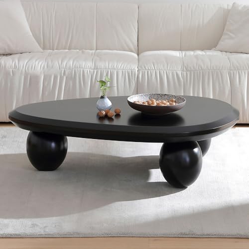 WUPDPQS Wolke Couchtisch Moderne Mitte Jahrhunderts Couchtisch Unregelmäßig Ovaler Couchtische Wolken Mitteltisch Asymmetrisch Kaffetisch für Wohnzimmer Bauernhaus (C Black Small) von WUPDPQS