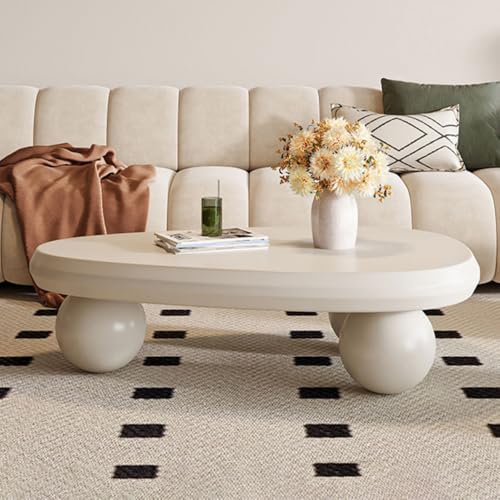 WUPDPQS Wolke Couchtisch Moderne Mitte Jahrhunderts Couchtisch Unregelmäßig Ovaler Couchtische Wolken Mitteltisch Asymmetrisch Kaffetisch für Wohnzimmer Bauernhaus (E White Large) von WUPDPQS