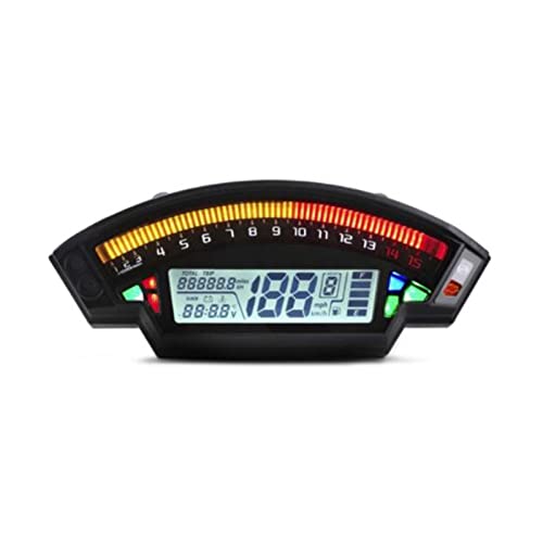 WUPEDI 1 2 4 zylinder Motor Digital Motorrad Tachometer 199km/h Kilometerzähler 15000RPM 6 Getriebe Ölstand LICHT Display Dashboard Motorrad Tachometer(Gauge only) von WUPEDI
