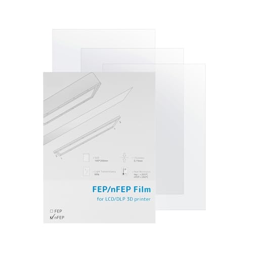 WUPEDI 3-teiliger NFEP-Film, for Anycubic, for ELEGOO, for Creality, for Phrozen, LCD-3D-Druckerzubehör, UV-Harz-3D-Drucker-Trennfolie Blendschutzfolie(260x185mm) von WUPEDI