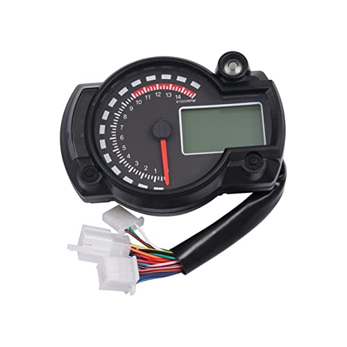 WUPEDI Motorrad LCD Digitalanzeige Tacho 15000 U/min Wasserdicht Kilometerzähler Velocimetro Meter 7 Farben Dashboard Universal Motorrad Tachometer(Only meter) von WUPEDI