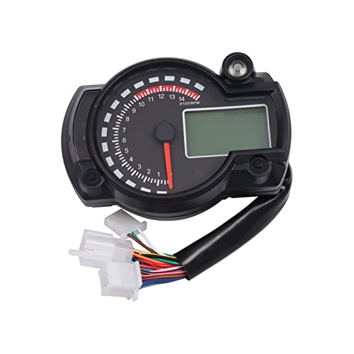 WUPEDI Motorrad LCD Digitalanzeige Tacho 15000 U/min Wasserdicht Kilometerzähler Velocimetro Meter 7 Farben Dashboard Universal Motorrad Tachometer(Only meter) von WUPEDI