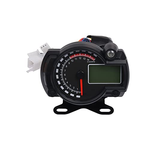 WUPEDI Motorrad LCD Digitalanzeige Tacho 15000 U/min Wasserdicht Kilometerzähler Velocimetro Meter 7 Farben Dashboard Universal Motorrad Tachometer(With bracket) von WUPEDI