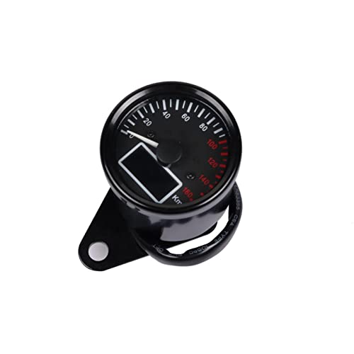WUPEDI Universal Digital LCD Motorrad Tachometer Kilometerzähler Techometer Gauge Wasserdicht Dual Speed ​​Meter Power Kraftstoff Tank Anzeige Gauge Motorrad Tachometer(Black) von WUPEDI