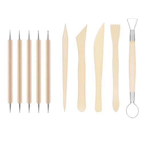 WUPENGZON 10 Stück Modelierwerkzeugset,Töpferwerkzeug,Modelliermasse Werkzeug,Wooden Carving Polymer Clay Sculpting Toolsfür Profis Anfänger Töpfer Künstler Kunsthandwerk Modellierung Shaping Carving WUPENGZON 10 Stück Modelierwerkzeugset,Töpferwerkzeug,Modelliermasse Werkzeug,Wooden Carving Polymer Clay Sculpting Toolsfür Profis Anfänger Töpfer Künstler Kunsthandwerk Modellierung Shaping Carving von WUPENGZON