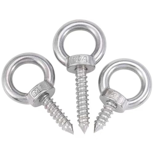 Augenschrauben für schwere Beanspruchung 10 Stück 304 Edelstahl Hebeöse Schraubenring Ringschraube Hakenschrauben Holz Endring Ösenhaken Selbstschneidende M4-M12)(30mm,M12) von WUPNGS