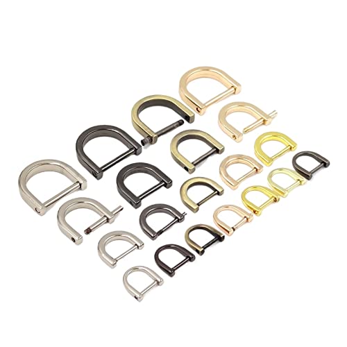 Schäkel, Edelstahl-Schäkel, kleiner Schäkel, 1 Stück 10–20 mm, Metall-D-Ring-Schäkelverschluss, abnehmbare offene Schraube(K Gold Color,20mm) von WUPNGS