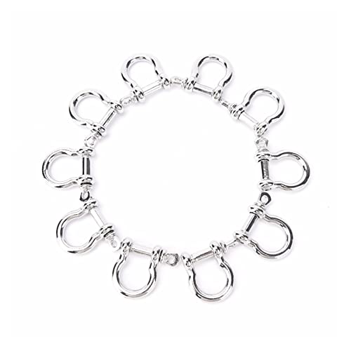 Schäkel, Edelstahl-Schäkel, kleiner Schäkel, 1 Stück Outdoor-Camping-Überlebensseil, Paracord-Überlebensarmbänder, D-förmiger Edelstahl-Schäkel von WUPNGS