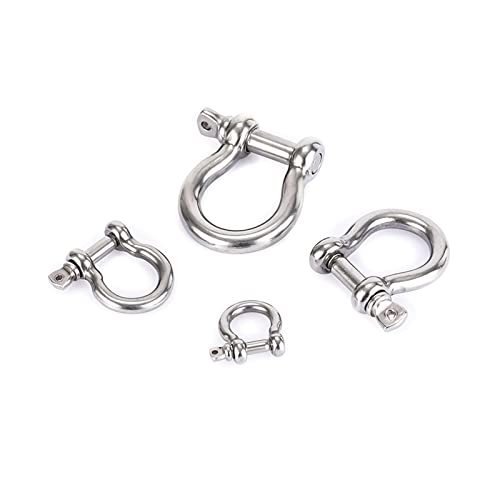 Schäkel, Edelstahlschäkel, kleiner Schäkel, 1 Stück D-Typ Stahl/Bogenschäkel M4 M5 M6 M8 M10 M12 M14 Hebehakenkarabiner(Bow Shackle,M6) von WUPNGS