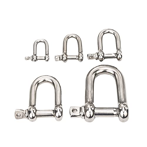 Schäkel, Edelstahlschäkel, kleiner Schäkel, 1 Stück D-Typ Stahl/Bogenschäkel M4 M5 M6 M8 M10 M12 M14 Hebehakenkarabiner(D Type Shackle,M12) von WUPNGS