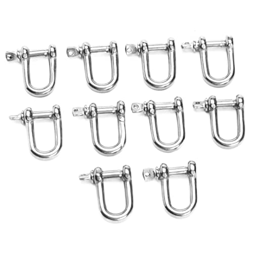 Schäkel, Edelstahlschäkel, kleiner Schäkel, 10 Stück Edelstahl M4 D-Ring Marine BootBogenschäkel Schraubstift Rostfreier SchraubstiftBogenschäkel Hardwareteil Schäkel, Edelstahlschäkel, kleiner Schäkel, 10 Stück Edelstahl M4 D-Ring Marine BootBogenschäkel Schraubstift Rostfreier SchraubstiftBogenschäkel Hardwareteil von WUPNGS
