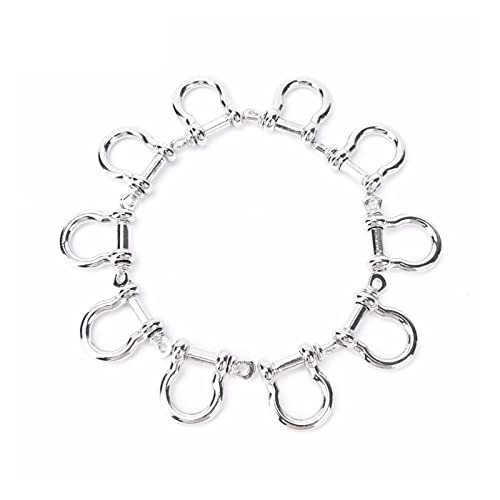 Schäkel, Edelstahlschäkel, kleiner Schäkel, 10 Stück Schäkel-Schraubstift, D-förmiger Edelstahlschäkel(5 Pcs) von WUPNGS
