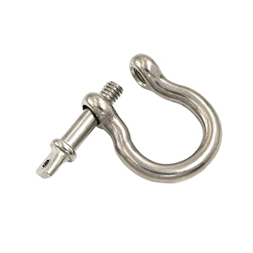 Schäkel, Edelstahlschäkel, kleiner Schäkel, M4-M14 100% A2 Edelstahl 304 D-Typ D-Schäkel, rostfreier D-Schäkel, SUS 304 M4-M14 U-Typ Bogenschäkel(Bow Shackle,M5 10Pcs) von WUPNGS