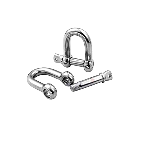 Schäkel, Edelstahlschäkel, kleiner Schäkel, M4-M14 100% A2 Edelstahl 304 D-Typ D-Schäkel, rostfreier D-Schäkel, SUS 304 M4-M14 U-Typ Bogenschäkel(Dee Shackle,M5 10Pcs) von WUPNGS