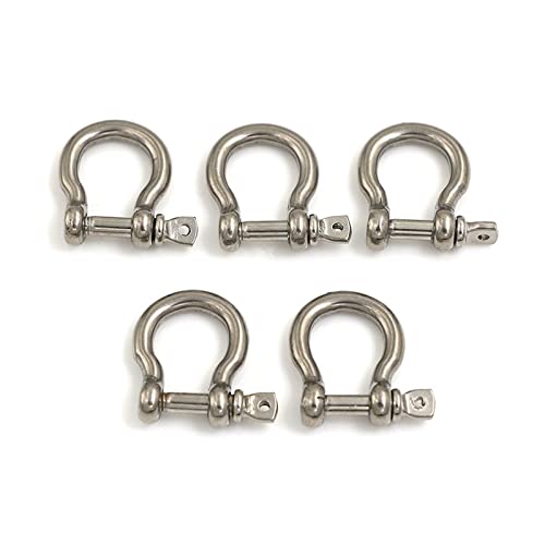 Schäkel, Edelstahlschäkel, kleiner Schäkel, M4 M5 M6 M8 M10 M12 304 Edelstahl rostfrei Schraubbolzen Bügelschäkel Gabelkopf europäischer Stil(M4 5pcs) von WUPNGS
