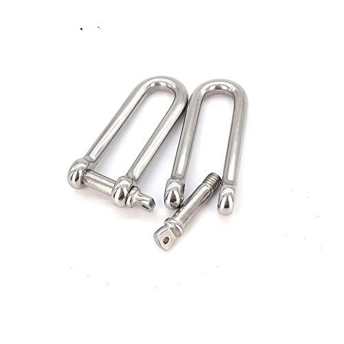 Schäkel, Edelstahlschäkel, kleiner Schäkel, T304 langer D-Schäkel, Edelstahl-Schraubstift-D-Schäkel(M8) von WUPNGS