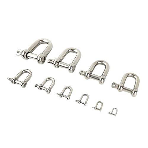 Schäkel, Edelstahlschäkel, kleiner Schäkel, gerader D-Schäkel, Edelstahl-D-Typ-Takelage-Schäkelhaken, Boots-Takelage(M4 5pcs) von WUPNGS
