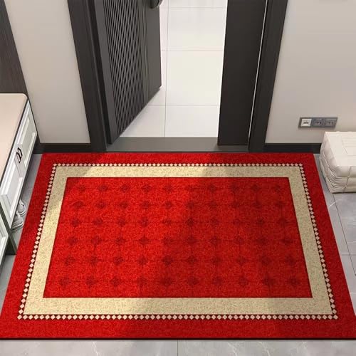 WUPNGS Fußmatte mit Retro-Muster, stilvolle rutschfeste PVC-Matte Gummirückseite, Staub- und schmutzabweisende for die Vorder- Innentür(50x80cm) von WUPNGS