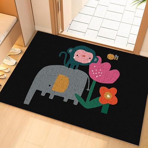 WUPNGS Fußmatte mit Tiermuster, stilvolle rutschfeste PVC-Matte Gummirückseite, Staub- und schmutzabweisende for die Vorder- Innentür(40x60cm) von WUPNGS