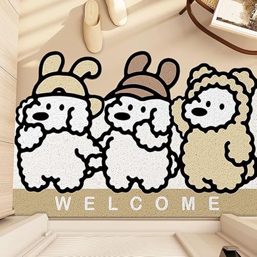 WUPNGS Fußmatte mit Tiermuster, stilvolle rutschfeste PVC-Matte Gummirückseite, Staub- und schmutzabweisende for die Vorder- Innentür(60x90cm) von WUPNGS