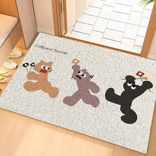 WUPNGS Fußmatte mit Tiermuster, stilvolle rutschfeste PVC-Matte Gummirückseite, Staub- und schmutzabweisende for die Vorder- Innentür(60x90cm) von WUPNGS