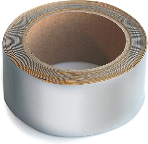 Wupsi PVC-Planen-Reparaturband - Klebeband zur Reparatur von Löchern & Rissen an LKW-Plane, Anhängerabdeckung, Markise & Zelt - Silber, 5 cm X 5 m von WUPSI