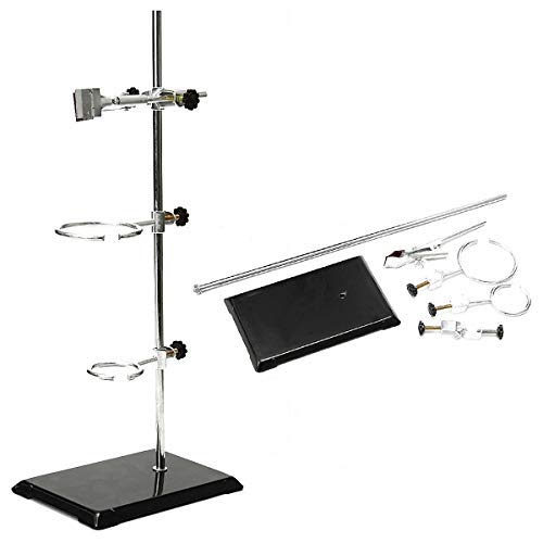 Labor Ständer, WUPYI2018 Laborstativ Platte Stab Klemme Muffe Stativmaterial Kühlerhalter Eisen Kit für Chemie Physikalische Experiment (50cm) von WUPYI2018