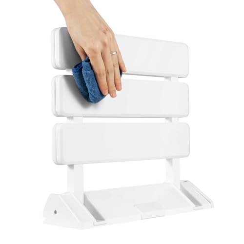 WUPYI2018 Duschsitz Duschklappsitz Bis 130kg Duschsitz Dusch Klappsitz zur Wandmontage Duschhilfe Duschhocker Durable Weiß von WUPYI2018