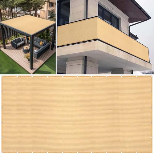 Sonnensegel Sonnenschutz 220 x 450 cm Rechteckig Atmungsaktiv Sonnenschutz Windschutz Baldachin Markise Vielen Größen mit Spannseilen für Balkon Garten, Creme Farben Sonnensegel Sonnenschutz 220 x 450 cm Rechteckig Atmungsaktiv Sonnenschutz Windschutz Baldachin Markise Vielen Größen mit Spannseilen für Balkon Garten, Creme Farben von WUQINC