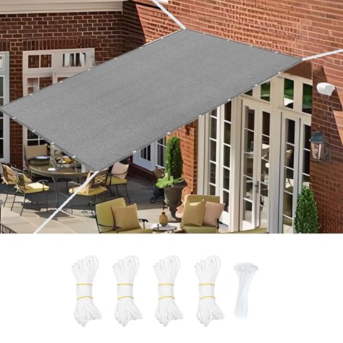 Sonnensegel Sonnenschutz Windschutz 315 x 610 cm Rechteckig Atmungsaktiv Sonnenschutz Windschutz Schattennetz inkl Befestigungsseile für Garten Terrasse Balkon Schwimmbad, Hellgrau Sonnensegel Sonnenschutz Windschutz 315 x 610 cm Rechteckig Atmungsaktiv Sonnenschutz Windschutz Schattennetz inkl Befestigungsseile für Garten Terrasse Balkon Schwimmbad, Hellgrau von WUQINC