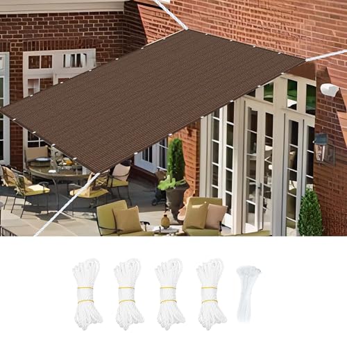 Sonnensegel Sonnenschutz Windschutz 325 x 470 cm Rechteckig Atmungsaktiv Sonnenschutz Windschutz Schattennetz inkl Befestigungsseile für Garten Terrasse Balkon Schwimmbad, braun Sonnensegel Sonnenschutz Windschutz 325 x 470 cm Rechteckig Atmungsaktiv Sonnenschutz Windschutz Schattennetz inkl Befestigungsseile für Garten Terrasse Balkon Schwimmbad, braun von WUQINC