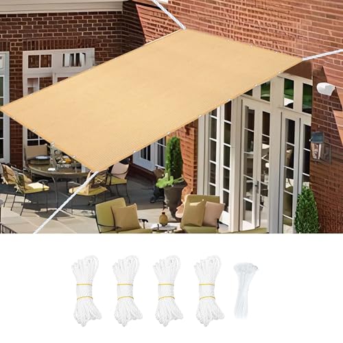 Sonnensegel Sonnenschutz Windschutz 325 x 530 cm Rechteckig Atmungsaktiv Sonnenschutz Windschutz Schattennetz inkl Befestigungsseile für Garten Terrasse Balkon Schwimmbad, Creme Farben Sonnensegel Sonnenschutz Windschutz 325 x 530 cm Rechteckig Atmungsaktiv Sonnenschutz Windschutz Schattennetz inkl Befestigungsseile für Garten Terrasse Balkon Schwimmbad, Creme Farben von WUQINC