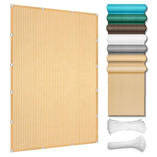 Sonnensegel mit Ösen Nach Maß 245 x 600 cm Rechteckig Atmungsaktiv Sonnenschutz Windschutz Garten Schattierungsnetz mit Ösen Und Befestigungsseile für Garten Terrasse, Creme Farben Sonnensegel mit Ösen Nach Maß 245 x 600 cm Rechteckig Atmungsaktiv Sonnenschutz Windschutz Garten Schattierungsnetz mit Ösen Und Befestigungsseile für Garten Terrasse, Creme Farben von WUQINC