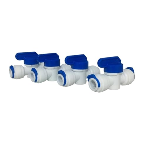 20 stücke Gerade 1/4 "3/8" OD Schlauch Schnell Anschluss Rohr Control Armaturen Kunststoff Wasser Kugelhahn Umkehrosmose Aquarium Armaturen(1l4) von WURKVGMK