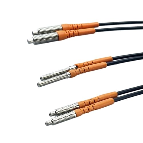 WURKVGMK 1 Stück M6 Diffuse Reflexion Gegenstrahl Gerader Kopf Winkelstück 90° Optischer Fasersensor Koaxial Multi-Core mit konvexem Stiftverstärker(GX6A-F,2m) von WURKVGMK
