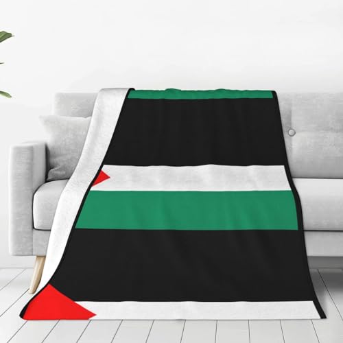 WURTON Flanell-Decke mit Palästina-Flagge, ultraweich, Mikrofleece, leicht, Schlafzimmerdekoration, 127 x 101 cm von WURTON