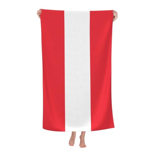 WURTON Strandtuch mit Österreichischer Flagge, Pool-Handtücher für wichtige Geschenke, Badetücher für Hochzeit für Erwachsene, Kinder von WURTON