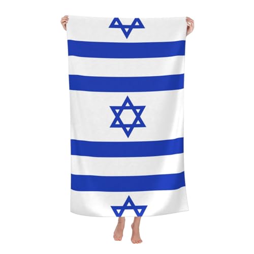 WURTON Strandtuch mit israelischer Flagge, Pool-Handtücher für wichtige Geschenke, Badetücher für Hochzeit für Erwachsene, Kinder von WURTON