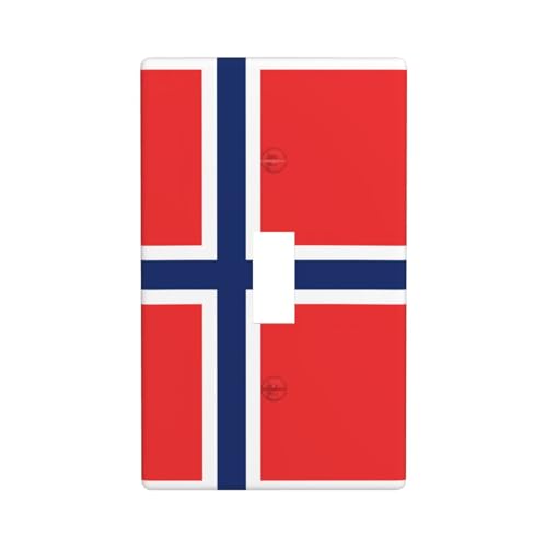 Wandplatte mit norwegischer Flagge, Lichtschalter, Kunststoff, Dekoration, Schrauben, Küche, Bad, Schlafzimmer von WURTON