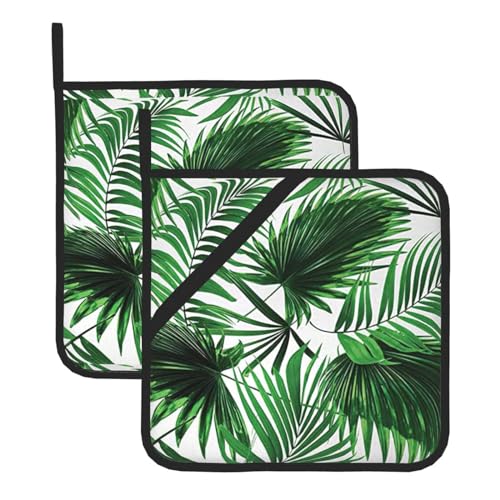 Wurton Palme Druck Topflappen 2er Set Hitzebeständig Küche Home Cooking Backen Mikrowelle BBQ Geschenk von WURTON