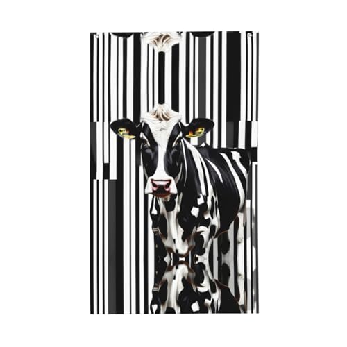 Wurton Schwarz-weiße Milchkuh-Druck, Gartenflagge, einseitig, 90 x 152 cm, für den Außenbereich, Zuhause, Terrasse, Veranda, Hof, Rasen-Dekorationen von WURTON