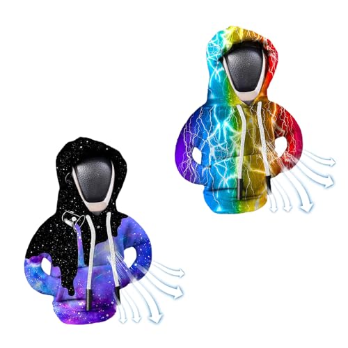 WUSANNA 2 Stück Schaltknauf Hoodie, Lightning Modell Hoodie Schaltknauf Sternenhimmel Modell Schalthebel Hoodie Lustige Hoodie Schalthebeldekoration, Schalthebel Autoknaufabdeckung für Autodekoration WUSANNA 2 Stück Schaltknauf Hoodie, Lightning Modell Hoodie Schaltknauf Sternenhimmel Modell Schalthebel Hoodie Lustige Hoodie Schalthebeldekoration, Schalthebel Autoknaufabdeckung für Autodekoration von WUSANNA