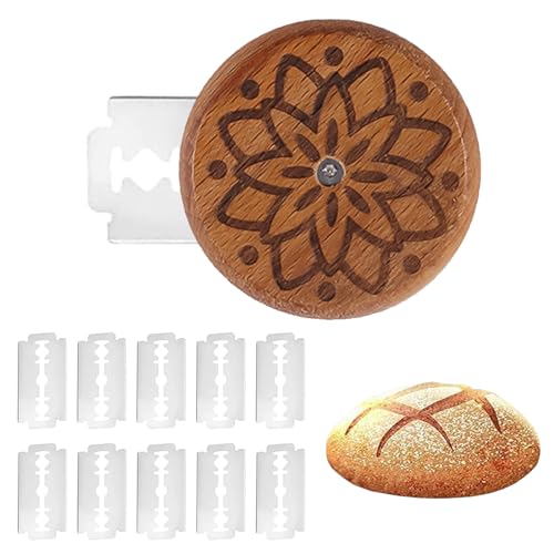 WUSANNA Bäckermesser Teigmesser Brotklinge Brot Einschneidemesser Brot Ritzmesser Bäckerklinge Brot Lame Cutter Rundbrotmesser, mit 10 Klingen, füR DIY-Brotteigmuster von WUSANNA