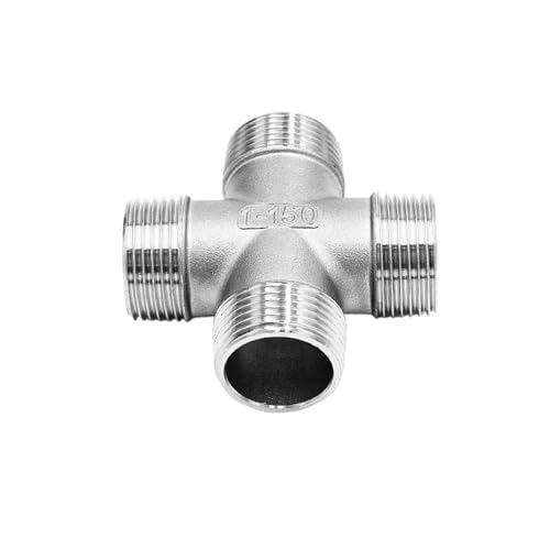 1 PCS 1/4 "3/8" 1/2 "3/4" "1-1/4" 1-1/2 "BSP Außengewinde 304 Edelstahl 4 Vier Weg Kreuz Rohr Fitting Anschluss(1") von WUSHADEHANS