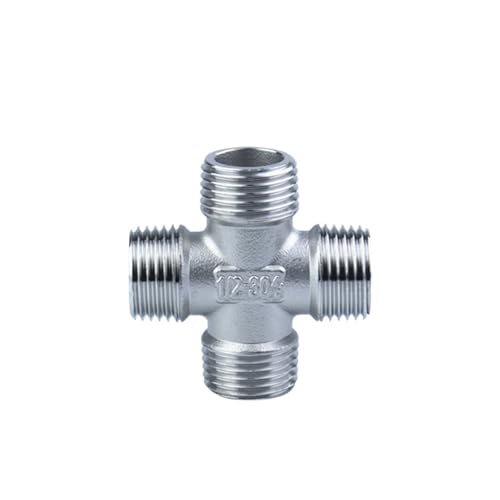 1 PCS 1/4“ 3/8” 1/2 "3/4" "BSPT Außengewinde Rohr Fitting 4 Weg Edelstahl stahl SS304 Kreuz Typ Kupplung Stecker(1-1/4") von WUSHADEHANS