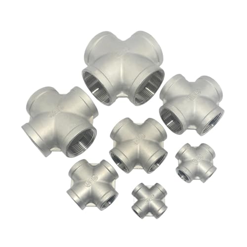 1 PCS 3/8 "1/2" 3/4 "1" 1-1/4 "1-1/2" 2 "304 Edelstahl Vier Weg Joint Weibliche Gewinde Wasser Rohr Armaturen Gleich Kreuz Adapter(1-1/4") von WUSHADEHANS
