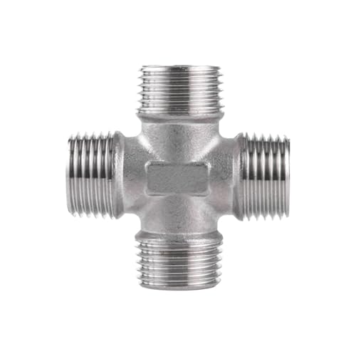 1 PCS 304 Edelstahl 1/4 "3/8" 1/2 "3/4" "1-1/4" 1-1/2 "2" Weiblich Männlich BSP Gewinde Rohr Fitting 4 Weg Gleich Kreuz Armaturen(Male,1-1/4") von WUSHADEHANS