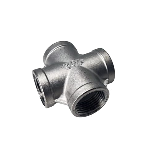 1 PCS 304 Edelstahl Vier-Wege-Kreuz FFFF Innengewinde Wasser/Gas/Öl Rohrverschraubung(1/4") von WUSHADEHANS