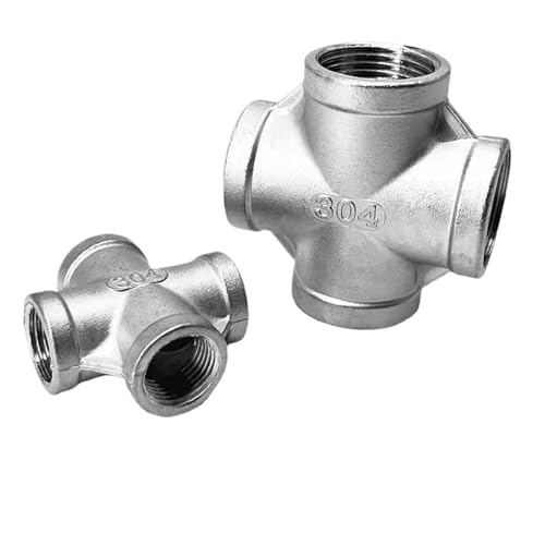 1 PCS Edelstahl SS304 1/8 "1/4" 3/8 "1-1/4" 1-1/2 "1/2" 3/4 "2" "Innengewinde BSP 4 Weg Gleich Kreuz Rohrverbinder(2") von WUSHADEHANS