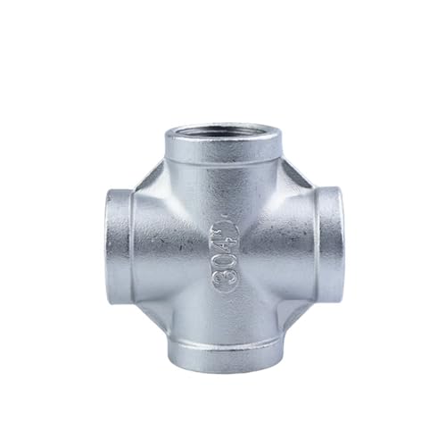 1 PCS Vier-Weg Rohr Armaturen 304 Edelstahl Weibliche Gewinde 1/4'' 3/8'' 1/2'' 3/4'' 1'' 1-1/4 “BSP Gleich Durchmesser Stecker(1/2") von WUSHADEHANS